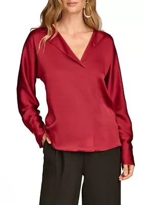 Women's Long Sleeve V-Neck Top