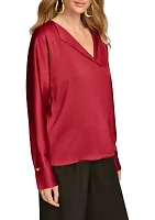 Women's Long Sleeve V-Neck Top