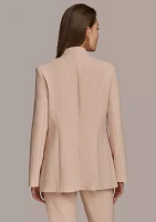 Women's One Button Collarless Jacket