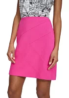 Women's Solid Skirt with Logo Stitching