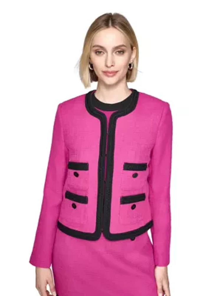 Women's Cropped Jacket with Pocket Detail