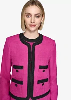 Women's Cropped Jacket with Pocket Detail