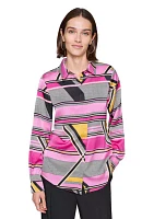 Women's Long Sleeve Button Front Blouse