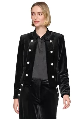 Women's Velvet Open Front Jacket