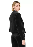 Women's Velvet Open Front Jacket