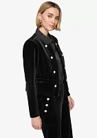 Women's Velvet Open Front Jacket