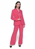 Women's One Button Jacket with Double Pocket Flaps