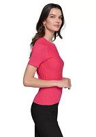 Women's Short Sleeve Sweater Knit Top