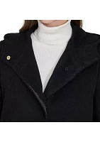 Women's Asymmetrical Button Front Coat with Hood