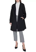 Women's Asymmetrical Button Front Coat with Hood