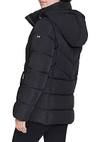 Women's Puffer Jacket with Sherpa Hood