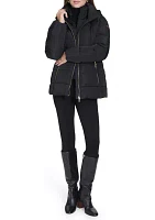 Women's Puffer Jacket with Sherpa Hood