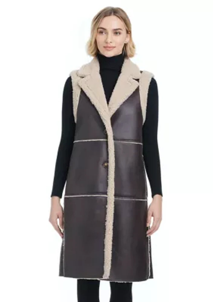 Women's Long Shearling Vest