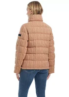 Women's Reversible Sweater Knit Puffer Jacket