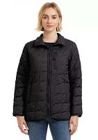 Women's Rib Knit Puffer Jacket