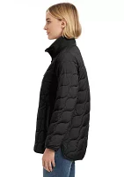 Women's Rib Knit Puffer Jacket