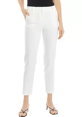 Women's Fly Front Slash Pocket Straight Ankle Pants