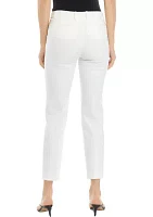 Women's Fly Front Slash Pocket Straight Ankle Pants