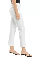 Women's Fly Front Slash Pocket Straight Ankle Pants