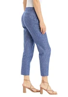 Fly Front Slash Pocket Straight Ankle Pants