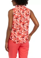 Women's Sleeveless Ruffled Printed Top