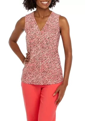 Women's Pleat Front Sleeveless Blouse