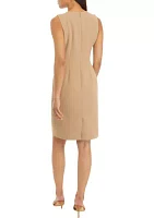 Women's Waist Tab with Button Sheath Dress