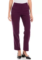 Women's Fly Front Slash Pocket Straight Ankle Pants