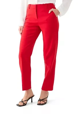 Women's Fly Front Slash Pocket Straight Ankle Pants