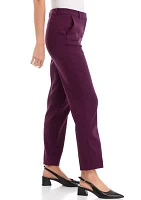 Women's Fly Front Slash Pocket Straight Ankle Pants