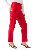 Women's Fly Front Slash Pocket Straight Ankle Pants