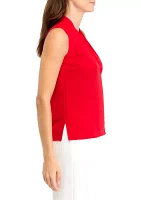 Women's Sleeveless Pleated Shoulder Blouse