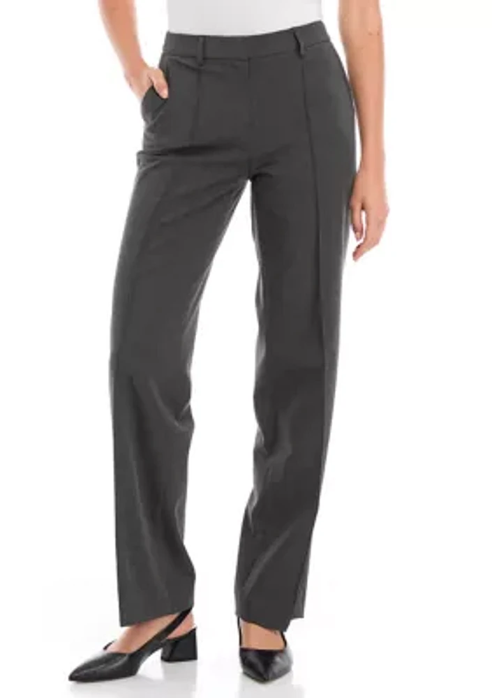 Women's Fly Front Slash Pocket Pintuck Trousers