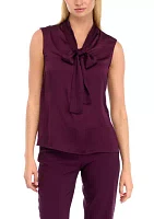 Women's Sleeveless Tie Neck Blouse