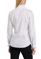 Women's Long Sleeve Ruffle Button Down Shirt