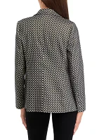 Women's Lurex Tech Faux Double Breasted Jacket with Notch Collar