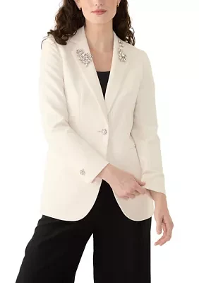 Women's Stretch One Button Notch Collar Jacket