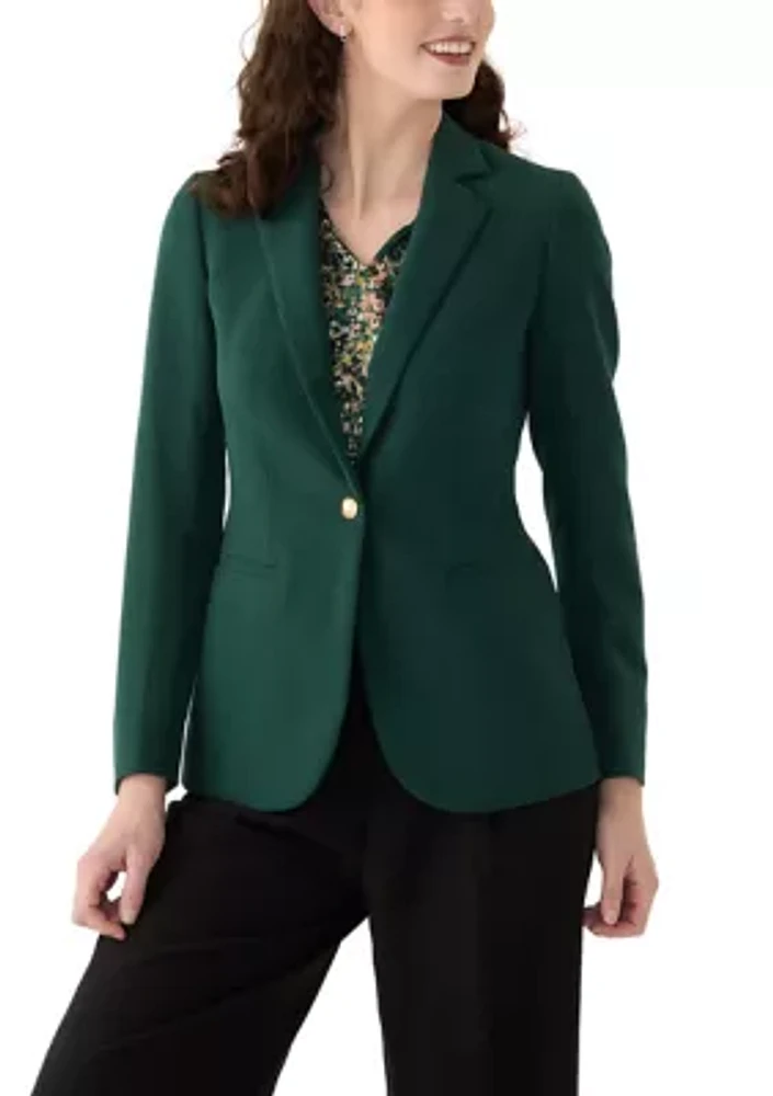 Women's One Button Notch Collar Jacket