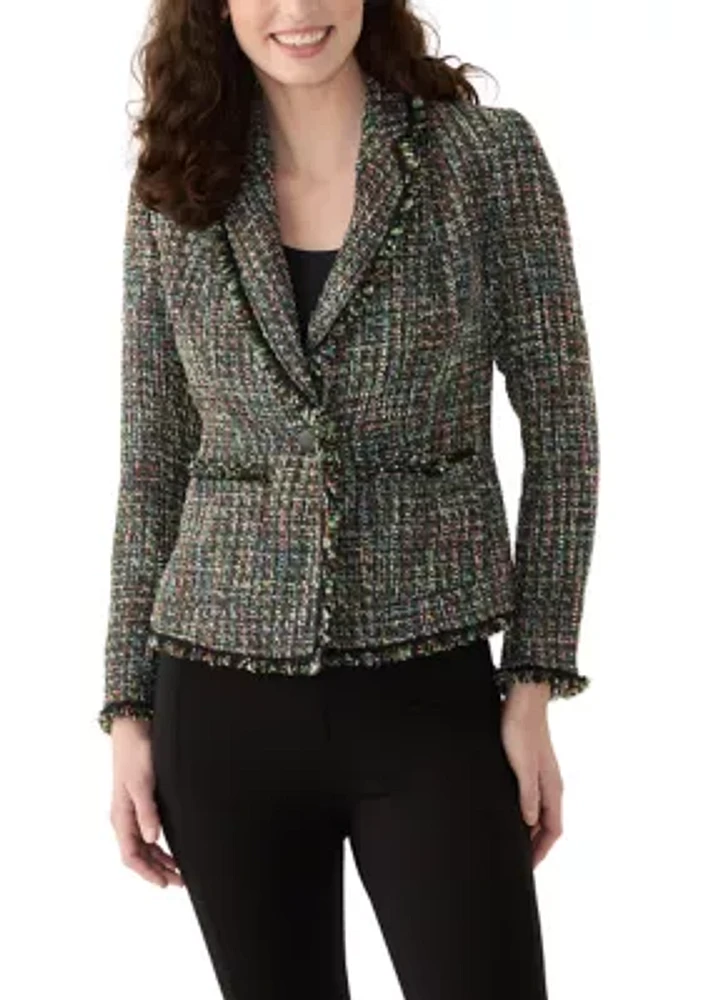 Women's One Button Notch Collar Jacket