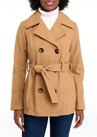 Women's Faux Wool Peacoat with Belt