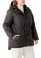 Plus Diamond Quilted Anorak Jacket