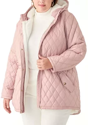 Plus Diamond Quilted Anorak Jacket