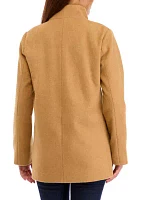 Women's Faux Wool Zipper Stand Collar Jacket