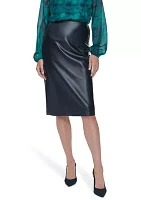 Women's Vegan Leather Pencil Skirt