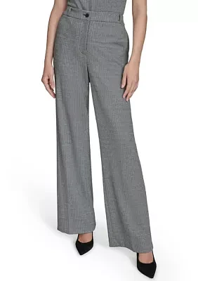 Women's Herringbone Ponte Straight Leg Pants