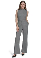 Women's Herringbone Ponte Straight Leg Pants