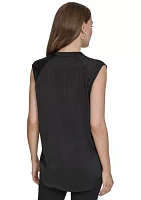 Women's Mandarin Collar Sleeveless Top