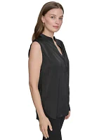 Women's Mandarin Collar Sleeveless Top