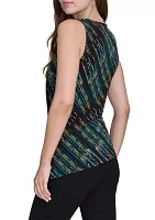 Women's Sleeveless Drape Front Shell Tank