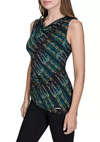 Women's Sleeveless Drape Front Shell Tank